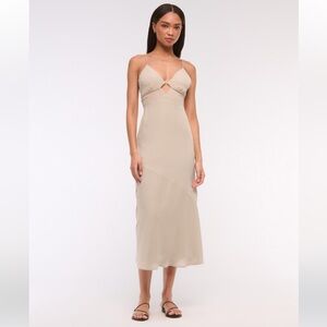Abercrombie & Fitch Light Brown Midi Dress